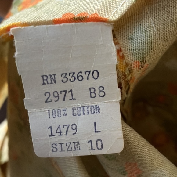 Vintage 60s 70s NWT Fall Tones Floral Flower Power Mod Dress - Picture 10 of 10